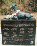 Statue of "Kurt", a Doberman who saved the lives of 250 U.S. Marines when he alerted them to Japanese soldiers